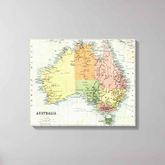 Toile Carte antique de l'Australie (Recto)