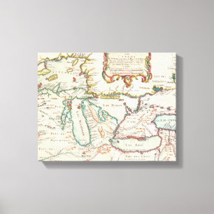 Toile Carte antique des Great Lakes