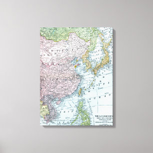 TOILE CARTE : ASIE DE L'EST, 1907