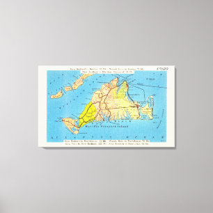 Toile Carte automatique du Martha's Vineyard mA
