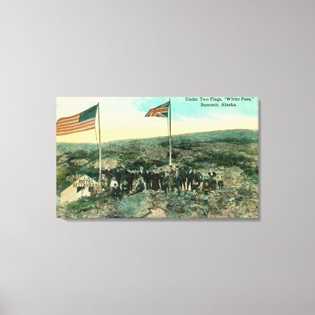 Toile Carte blanche avec drapeaux russes et américains (Recto)