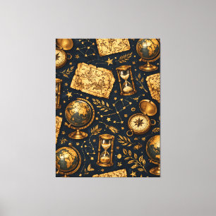 Toile Carte céleste vintage et motif d'astronomie