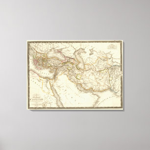 Toile Carte classique d'hémisphère oriental du monde
