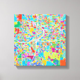 Toile Carte colorée Atlanta