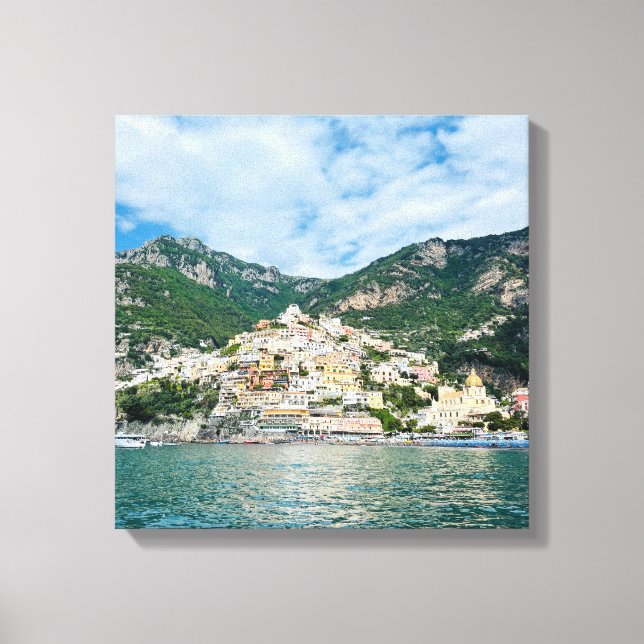 Toile Carte Côte Amalfi Positano Italie (Recto)