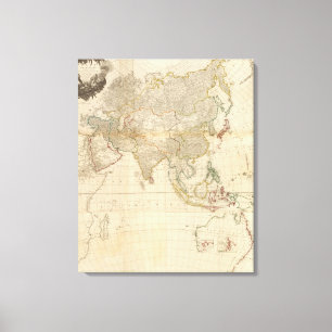 Toile Carte couleur de main composée de l'Asie