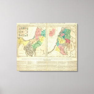 Toile Carte d'atlas de Canaan - de l'Israël