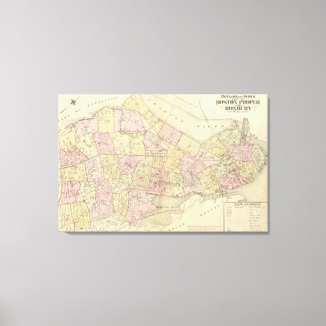 Toile Carte de Boston (Recto)