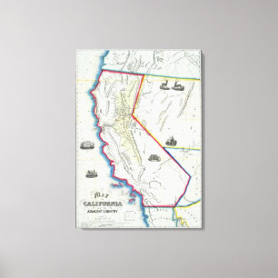 Toile Carte de Californie
