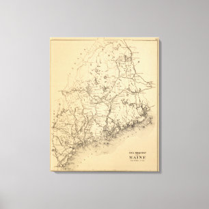 Toile Carte de chemin de fer du Maine