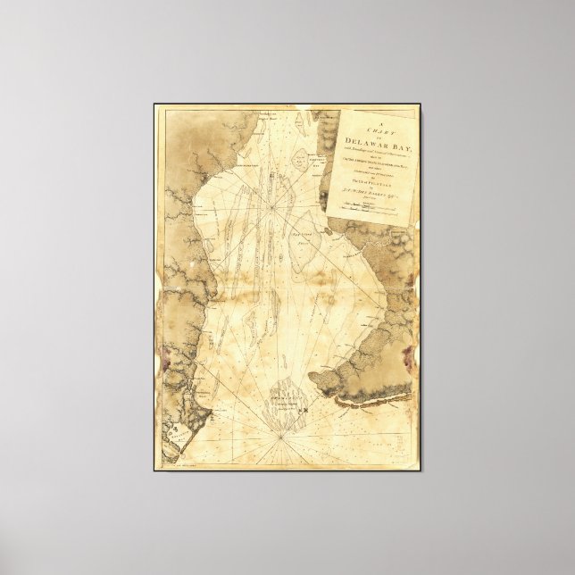 Toile Carte de Delaware Bay, Delaware (1779) (Recto)