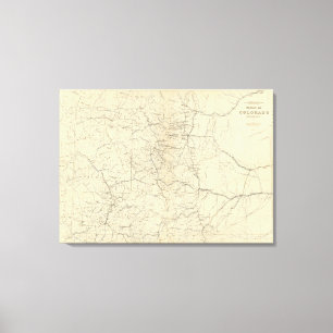 Toile Carte de drainage du Colorado