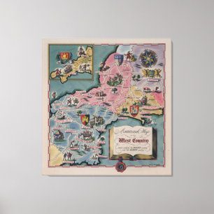 Toile Carte de Dunlop du pays occidental, Angleterre