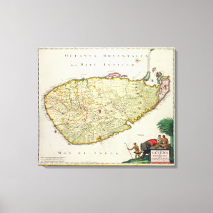Toile Carte de la Ceylan selon Nicolas Visscher