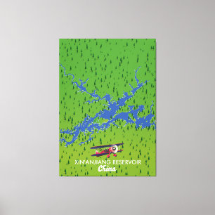 Toile Carte de la Chine du réservoir de Xin'anjiang