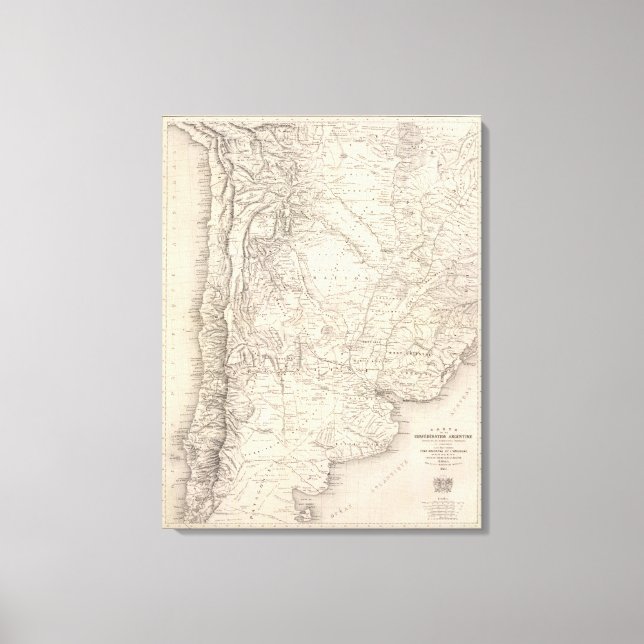 Toile Carte de la Confédération argentine (Recto)