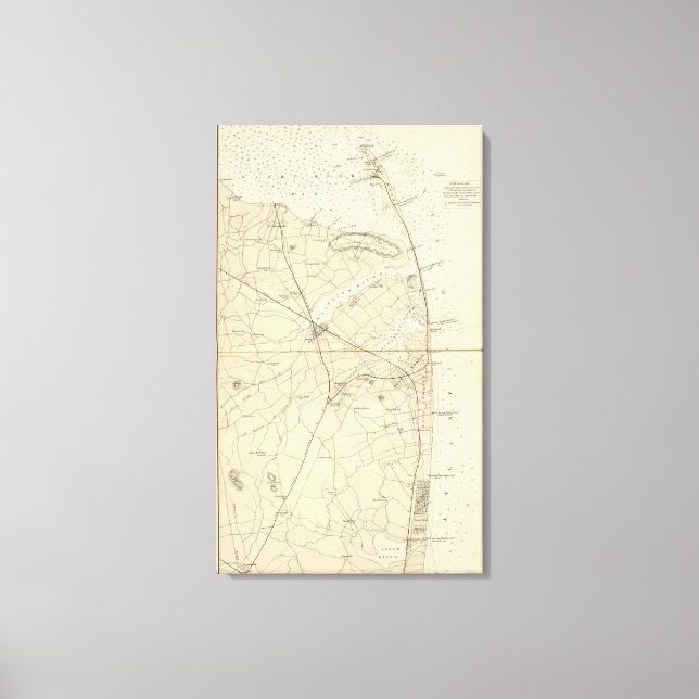 Toile Carte de la côte de la rivière des requins de Sand (Recto)
