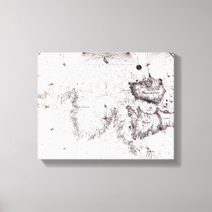 Toile Carte de la Grande-Bretagne, de la France et de