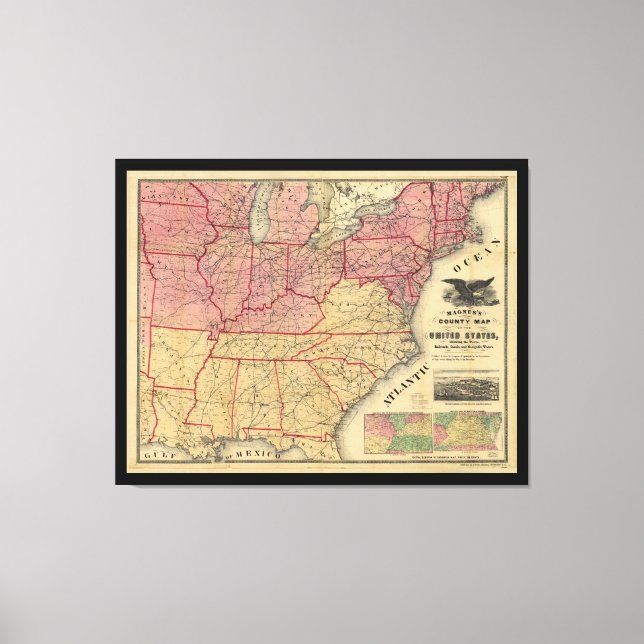 Toile Carte de la guerre civile des États-Unis par Charl (Recto)
