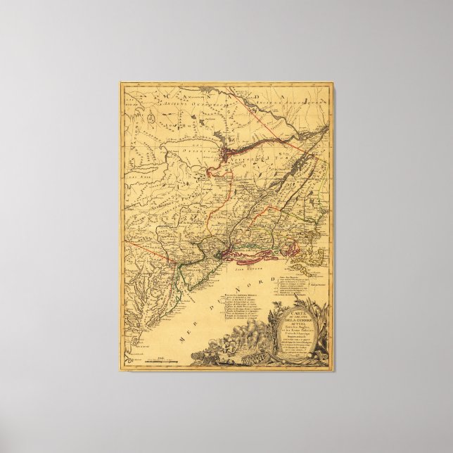 Toile Carte de la guerre révolutionnaire américaine par  (Recto)