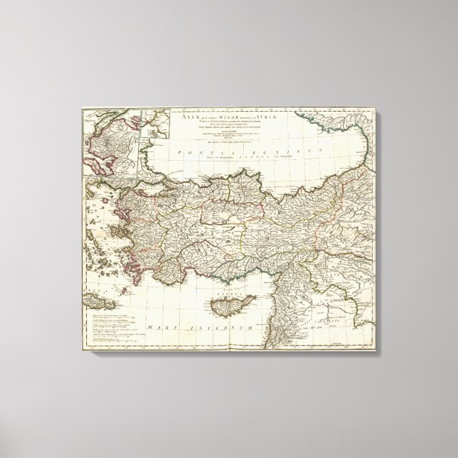 Toile Carte de la Turquie (Recto)