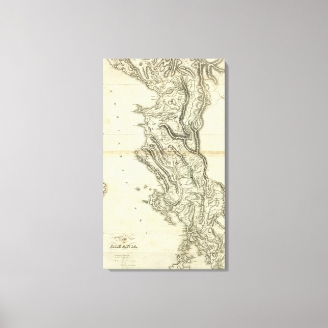 Toile Carte de l'Albanie (Recto)