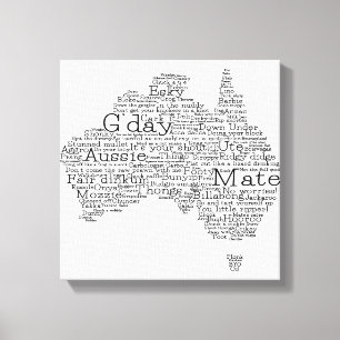Toile Carte de l'argot australien