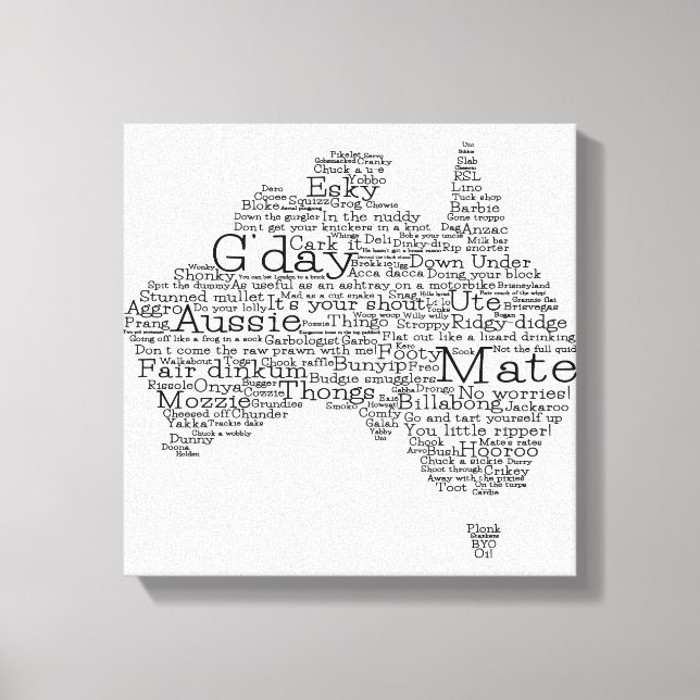 Toile Carte de l'argot australien (Recto)