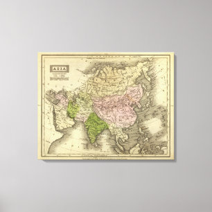 Toile Carte de l'Asie Olney
