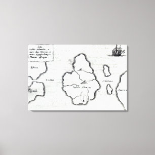 Toile Carte de l'Atlantide, de 'Mundus Subterraneus