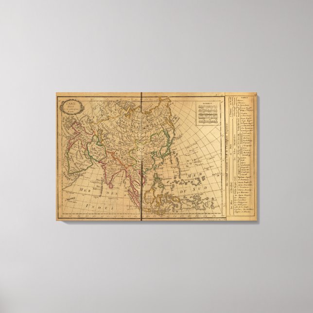 Toile Carte de l'Atlas asiatique (Recto)