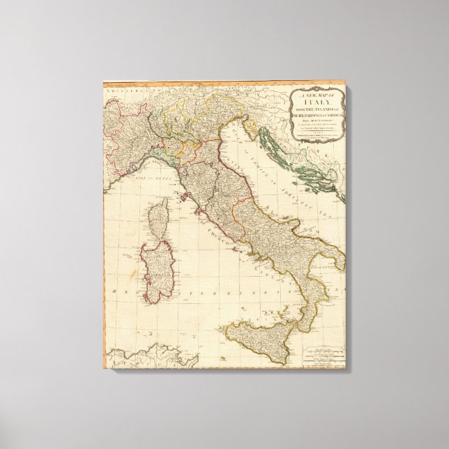 Toile Carte de l'Atlas en Italie (Recto)