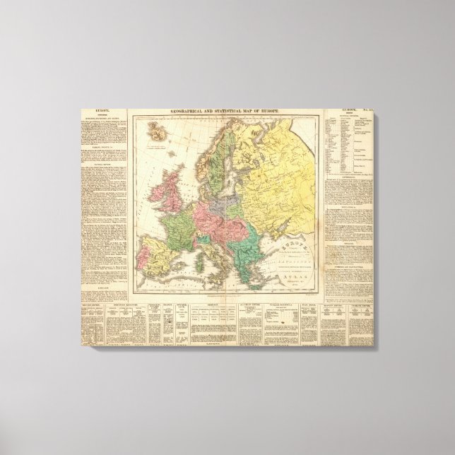 Toile Carte de l'Atlas religieux en Europe (Recto)