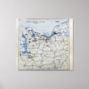 Toile Carte de le jour J de la deuxième guerre mondiale