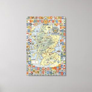 Toile Carte de l'Ecosse historique
