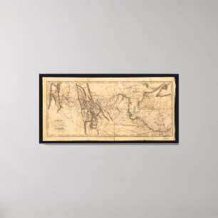 Toile Carte de Lewis et de Clark à travers l'Amérique