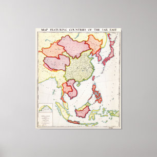 Toile Carte de l'Extrême-Orient asiatique (1932)