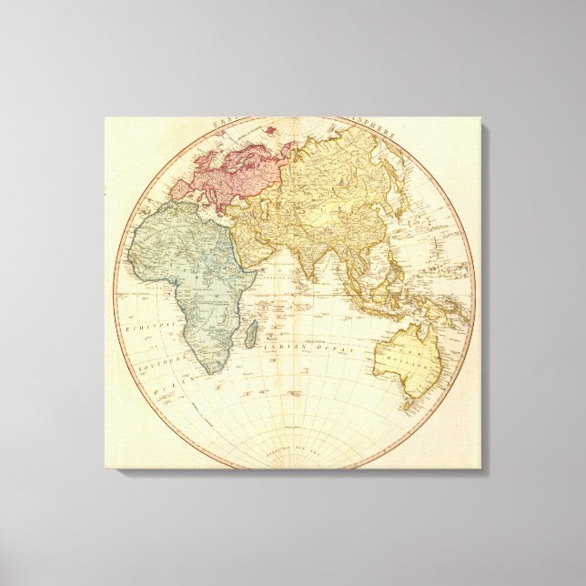 Toile Carte de l'hémisphère est (Recto)