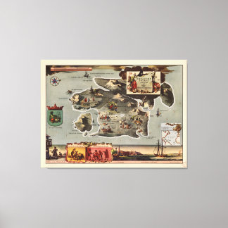Toile Carte de l'île au trésor par Robert Louis Stevenso