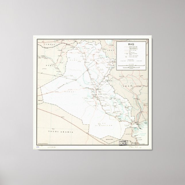 Toile Carte de l'Irak (1967) (Recto)