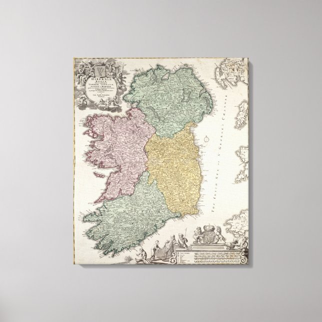 Toile Carte de l'Irlande montrant les provinces d'Ulster (Recto)