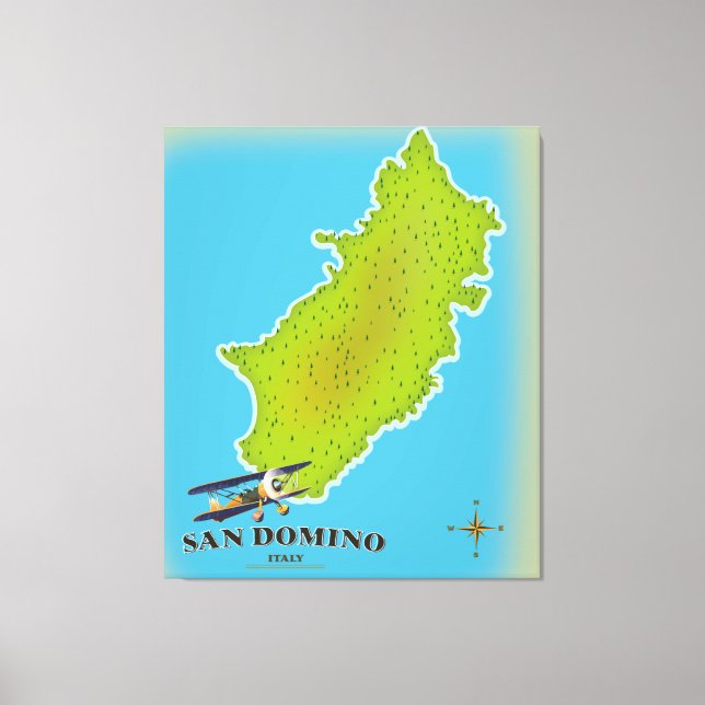 Toile Carte de l'Italie Elba poster voyage (Recto)
