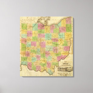 Toile Carte de l'Ohio