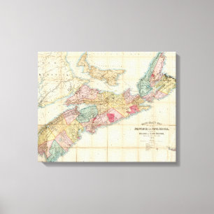 Toile Carte de Mackinlay de la province de la Nouvelle-É