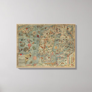 Toile Carte de "marina de Carta" de Vieux Monde