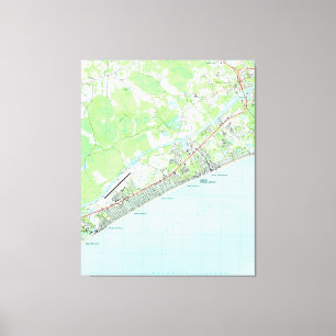 Toile Carte de North Myrtle Beach Caroline du Sud (1990)