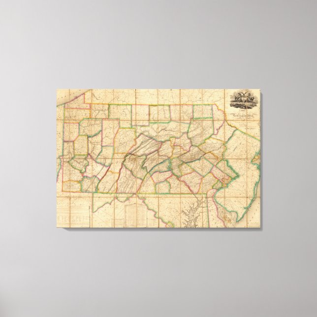 Toile Carte de Pennsylvanie (Recto)
