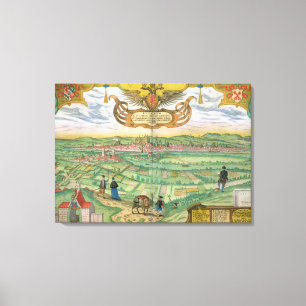 Toile Carte de Ratisbonne, de 'Civitates Orbis Terrarum'