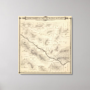Toile Carte de section de T24S R28E Tulare County