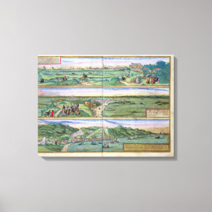 Toile Carte de Séville, de Cadix, et de Malaga, de